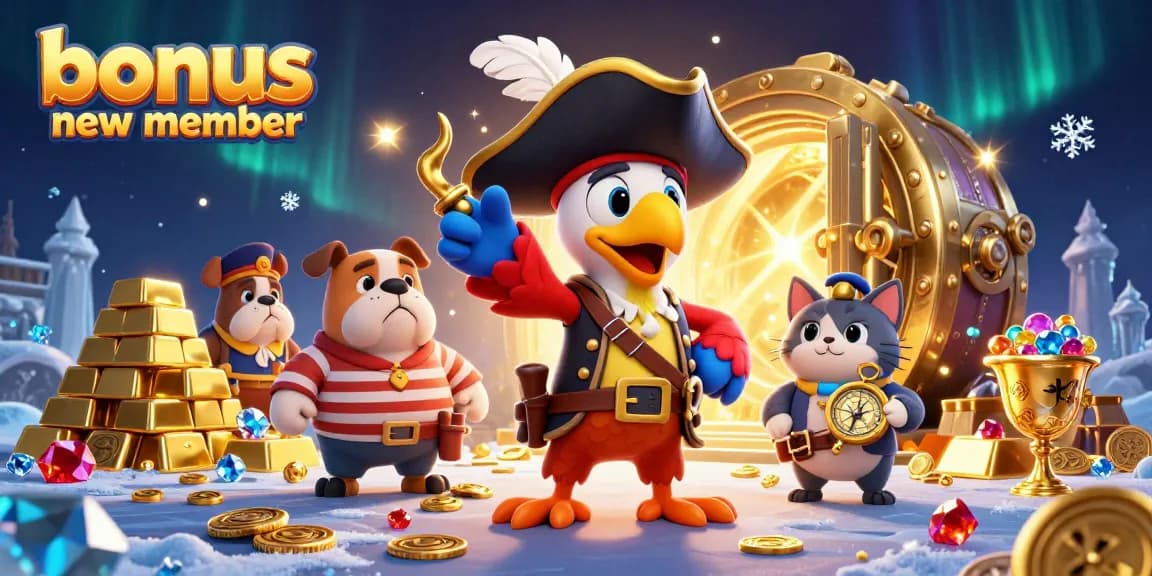 Join the excitement with the bonus new member at our vibrant casino adventure illustration!