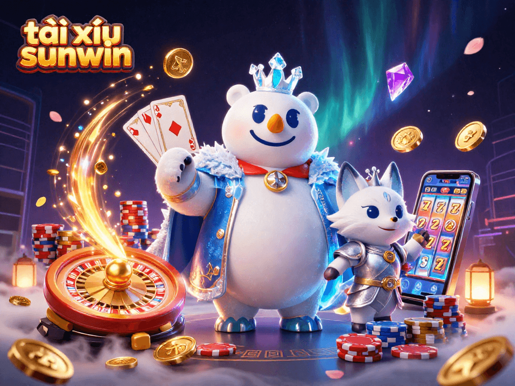 Engage in gameplay with tài xỉu sunwin, where a vibrant scene captivates players with 3D elements and dynamic energy.