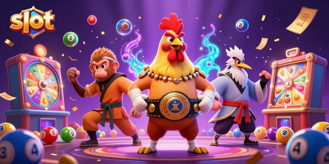 Engage with exciting slot adventures featuring a Muay Thai rooster and lucky symbols.