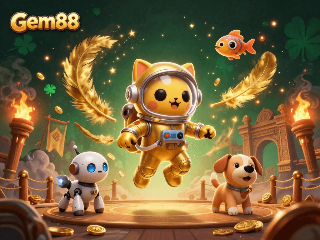 Experience thrilling gaming adventures with gem88 in this dynamic casino scene filled with excitement.