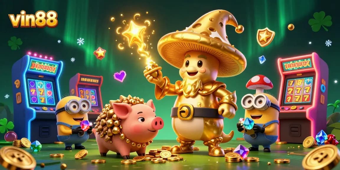 Win big at vin88 with magical treasures and vibrant casino elements in a 3D celebration.
