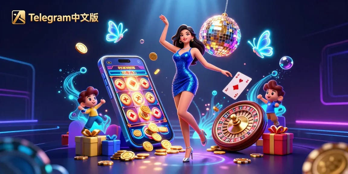 在充满活力的游戏元素和乐趣的兴奋赌场场景中与Telegram中文版互动。