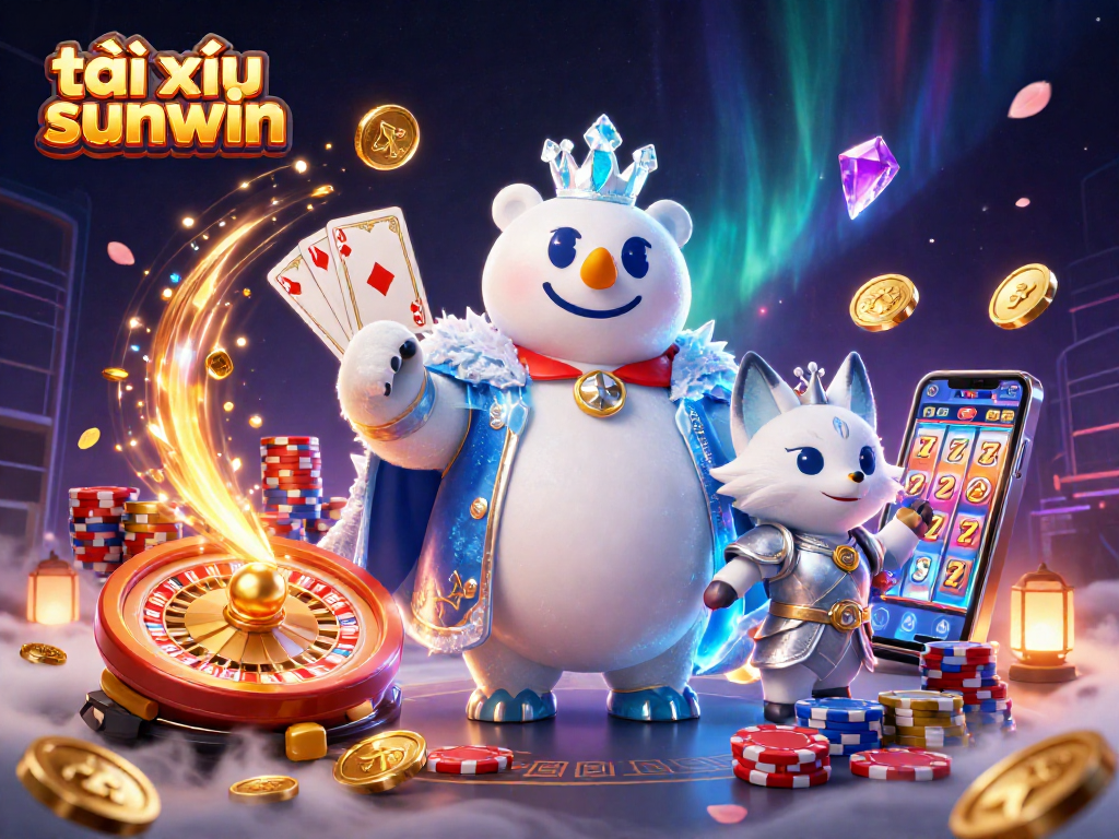 Engage in gameplay with tài xỉu sunwin, where a vibrant scene captivates players with 3D elements and dynamic energy.
