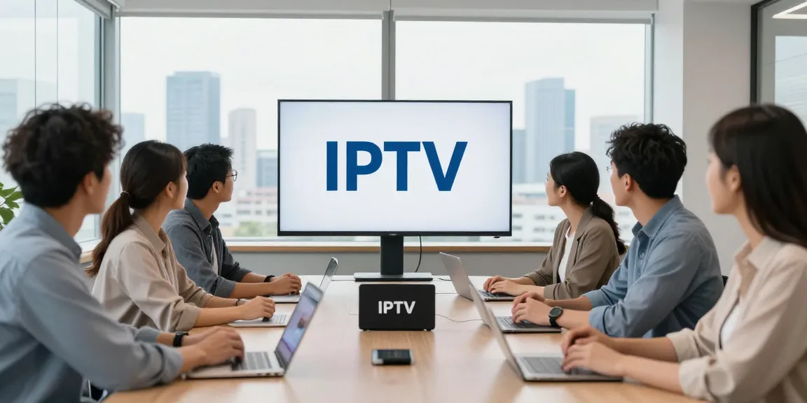 Local IPTV reseller discussing services with clients, trusted provider in community.