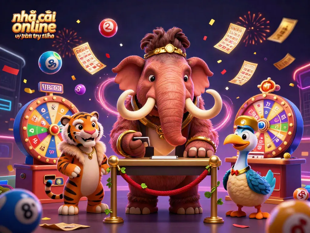Experience the vibrant atmosphere of nhà cái online uy tín trực tuyến with playful characters and casino themes